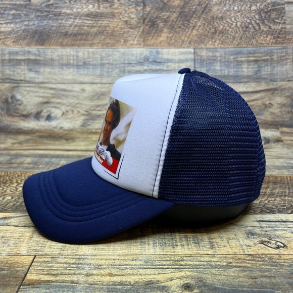 Mentos Mints Mens Trucker Hat Blue 80s Food & Drink Advertisement Vintage Cap - Picture 3 of 7